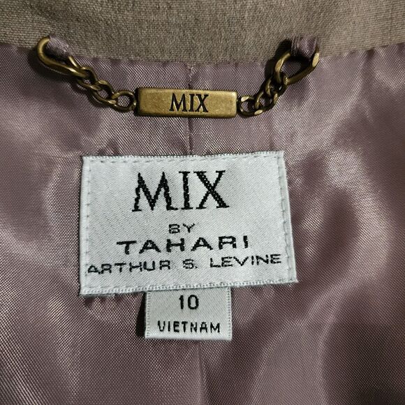 NWT Mix by Tahari Arthur Levine Womens Suit Blazer Jacket Beige Size 10 *FLAW* - Picture 5 of 10
